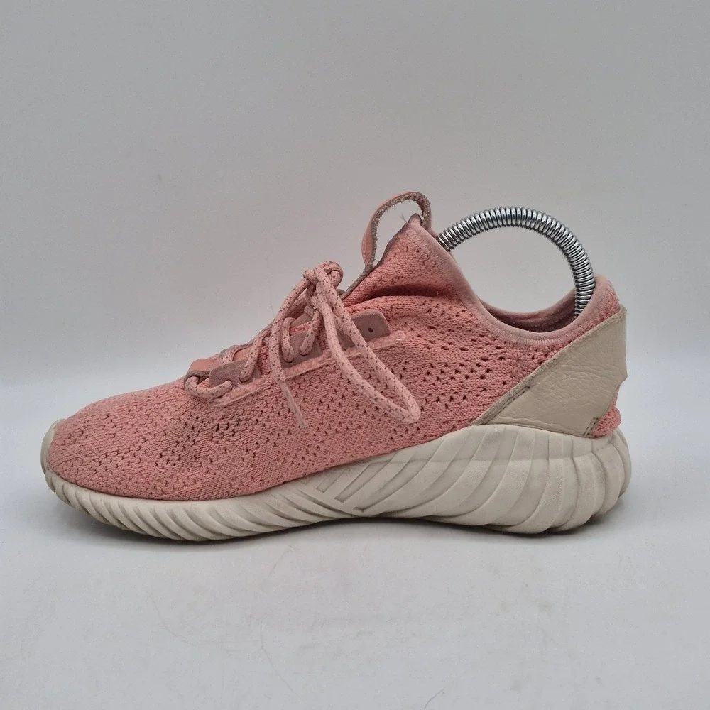 Adidas Originals Tubular Rise‎ Shoes Mens Size 6 Pink Knit Lace Up Casual AC8008